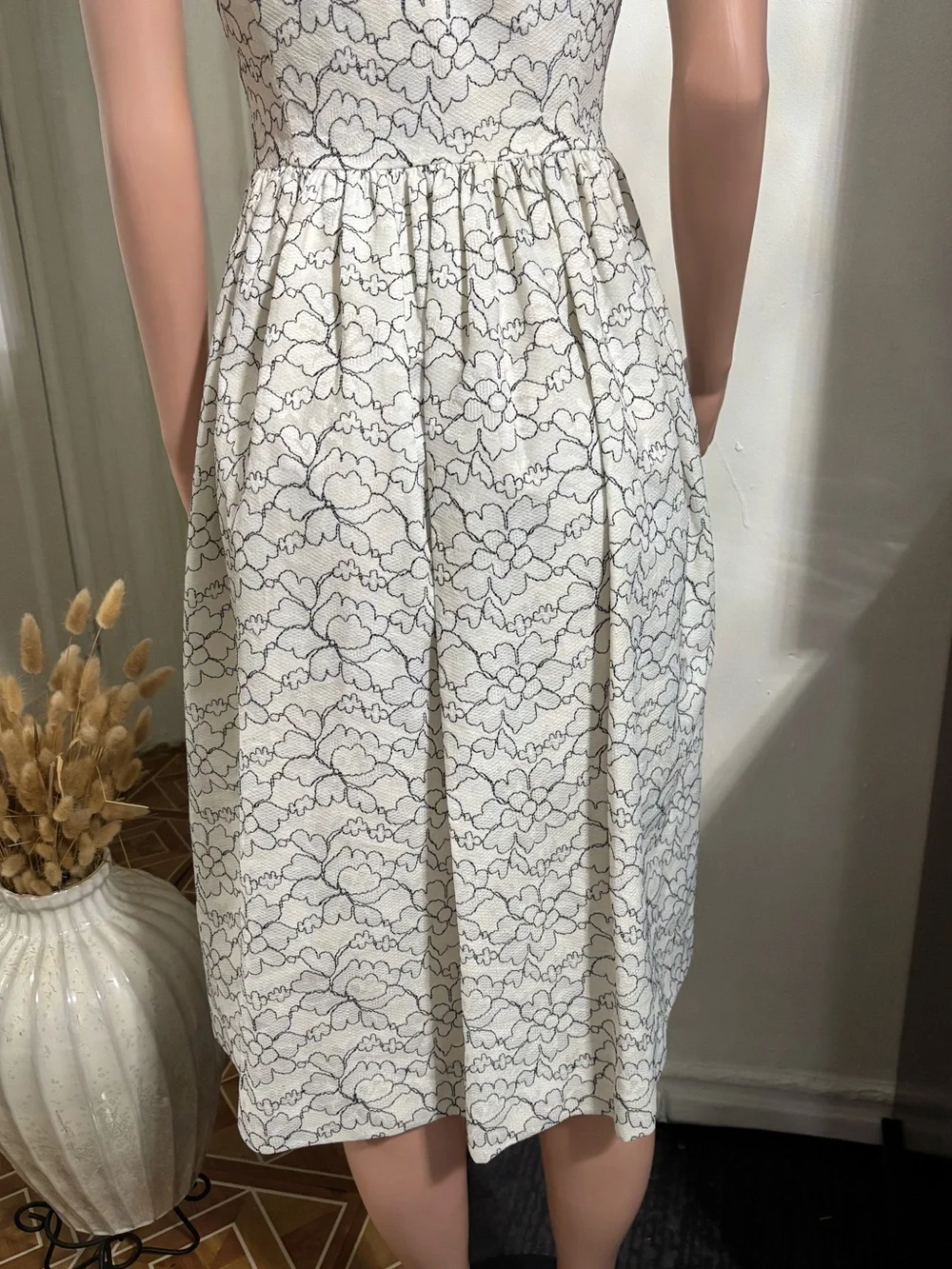 KATE SPADE New York Sleeveless Floral Lace Fit & Flare Midi Dress